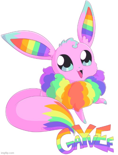 Gayvee (By GreenOkapi) | image tagged in furry,cute,adorable,pokemon,eevee,gaymer | made w/ Imgflip meme maker