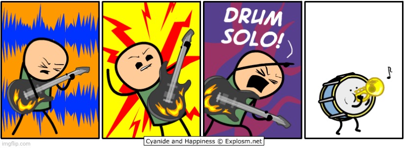 Drum solo | image tagged in drums,drum solo,drum,cyanide and happiness,comics,comics/cartoons | made w/ Imgflip meme maker