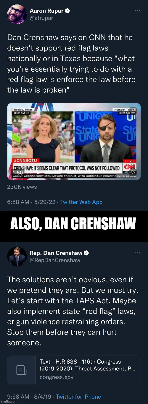 ALSO, DAN CRENSHAW | made w/ Imgflip meme maker