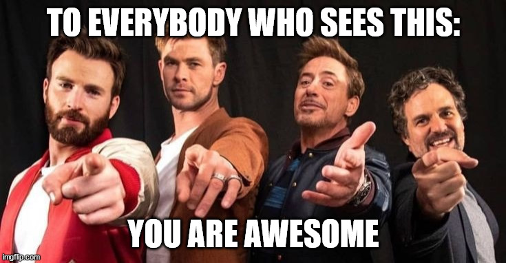A bit of motivation for everyone | TO EVERYBODY WHO SEES THIS:; YOU ARE AWESOME | image tagged in memes | made w/ Imgflip meme maker