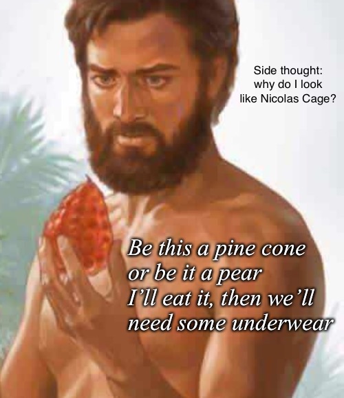 Side thought: why do I look like Nicolas Cage? | made w/ Imgflip meme maker