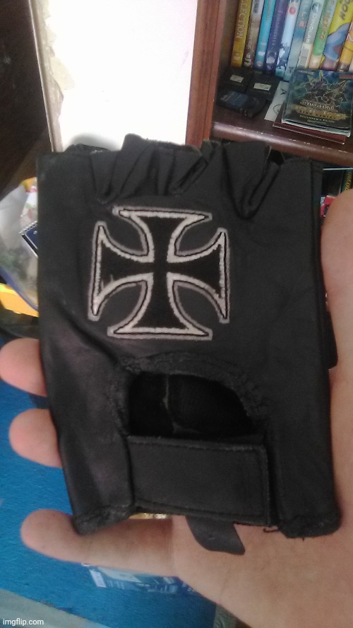 I found a glove with the crusader symbol, completely coincidentally | image tagged in crusader | made w/ Imgflip meme maker