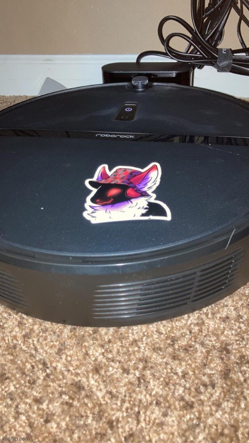 Someone put a proto sticker on a roomba. It’s beautiful | made w/ Imgflip meme maker