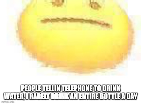 ASCEND | PEOPLE TELLIN TELEPHONE TO DRINK WATER, I RARELY DRINK AN ENTIRE BOTTLE A DAY | image tagged in ascend | made w/ Imgflip meme maker