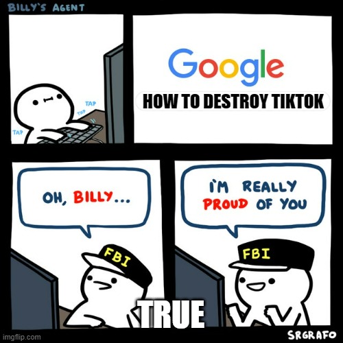 Billy's FBI Agent | HOW TO DESTROY TIKTOK; TRUE | image tagged in billy's fbi agent | made w/ Imgflip meme maker