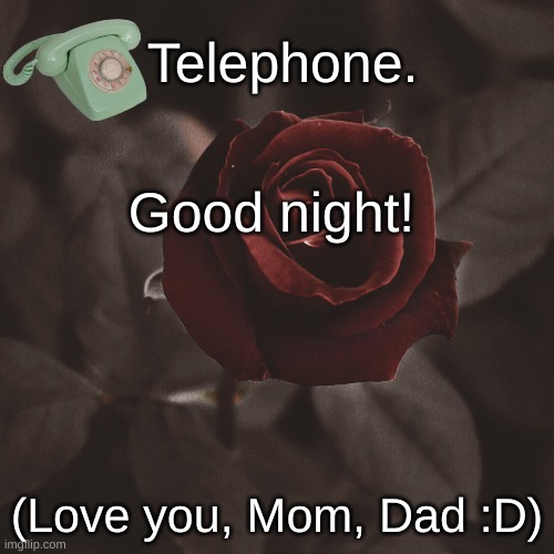 Good night! (Love you, Mom, Dad :D) | image tagged in template | made w/ Imgflip meme maker