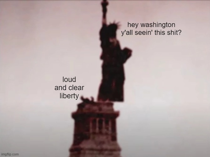 hey washington y'all seein' this shit? loud and clear liberty | made w/ Imgflip meme maker