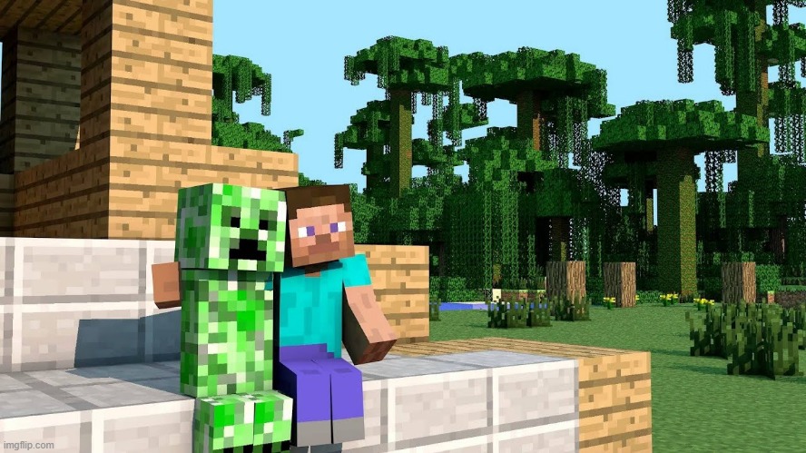 Steve and Creeper | image tagged in steve and creeper | made w/ Imgflip meme maker