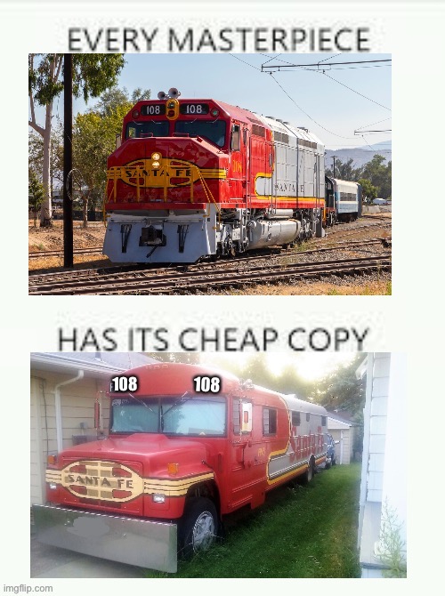 Imitation is the sincerest form of flattery | 108; 108 | image tagged in train,bus,a train hitting a school bus | made w/ Imgflip meme maker