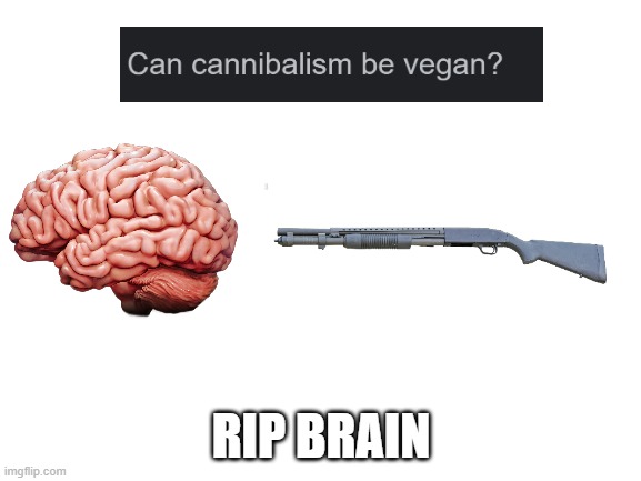 RIP Brain | RIP BRAIN | image tagged in blank white template | made w/ Imgflip meme maker