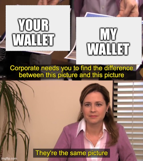 there the same picture | YOUR WALLET MY WALLET | image tagged in there the same picture | made w/ Imgflip meme maker