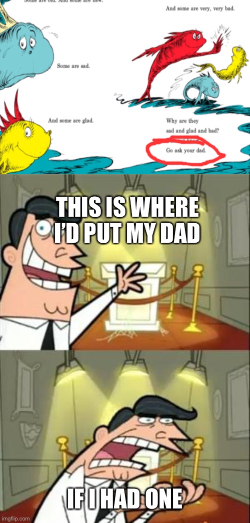 :-( | THIS IS WHERE I’D PUT MY DAD; IF I HAD ONE | image tagged in memes,this is where i'd put my trophy if i had one | made w/ Imgflip meme maker