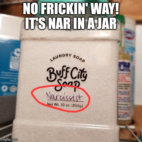 Thats actually really good smelling laundry detergent, i mean uhh, cocaine | NO FRICKIN' WAY! IT'S NAR IN A JAR | made w/ Imgflip meme maker
