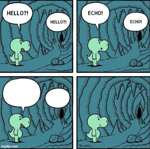 hello | image tagged in echo | made w/ Imgflip meme maker