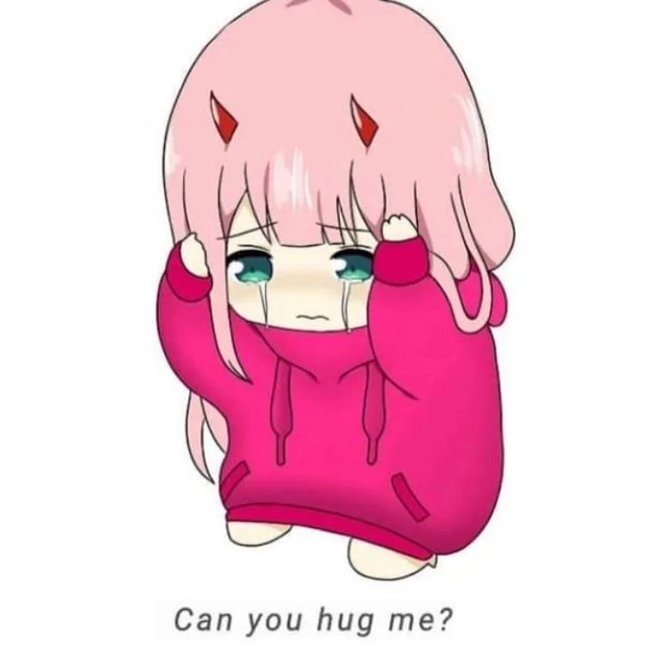 can you hug me zero two Blank Meme Template