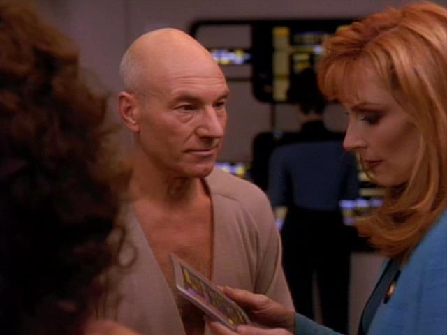 High Quality Jean Luc Picard and Beverly Crusher Breadwinning Wife Blank Meme Template