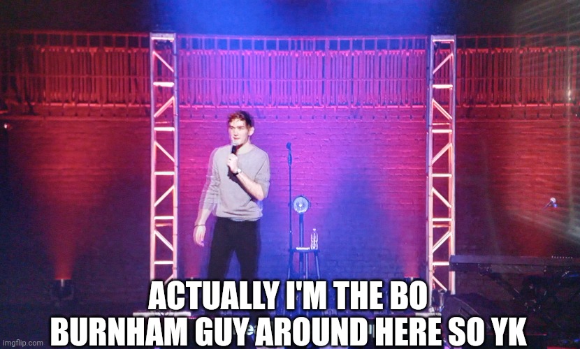 ACTUALLY I'M THE BO BURNHAM GUY AROUND HERE SO YK | image tagged in bo burnham | made w/ Imgflip meme maker