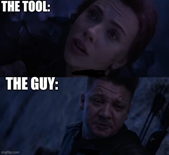 let me go | THE TOOL: THE GUY: | image tagged in let me go | made w/ Imgflip meme maker