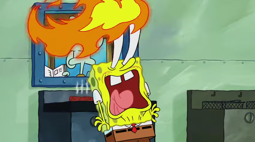 High Quality Spongebob Burning Eyes Blank Meme Template