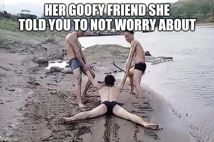 HER GOOFY FRIEND SHE TOLD YOU TO NOT WORRY ABOUT | image tagged in funny memes | made w/ Imgflip meme maker