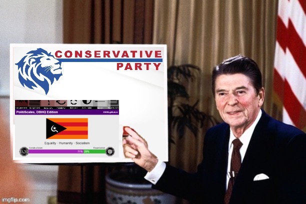 Ronald Reagan Conservative Party announcement | image tagged in ronald reagan conservative party announcement | made w/ Imgflip meme maker
