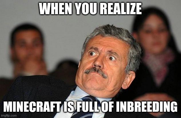 Surprised guy | WHEN YOU REALIZE; MINECRAFT IS FULL OF INBREEDING | image tagged in surprised guy | made w/ Imgflip meme maker
