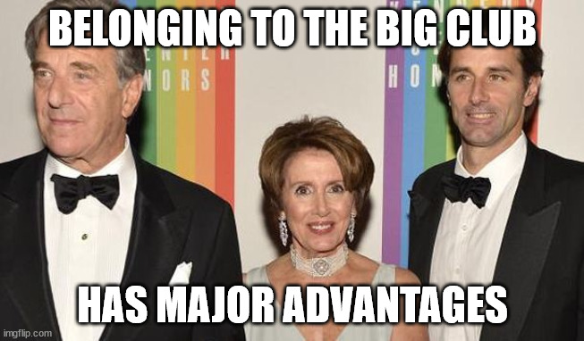 The untouchables...  They'll never serve any time for their crimes.. | BELONGING TO THE BIG CLUB; HAS MAJOR ADVANTAGES | image tagged in pelosi,crime,family | made w/ Imgflip meme maker