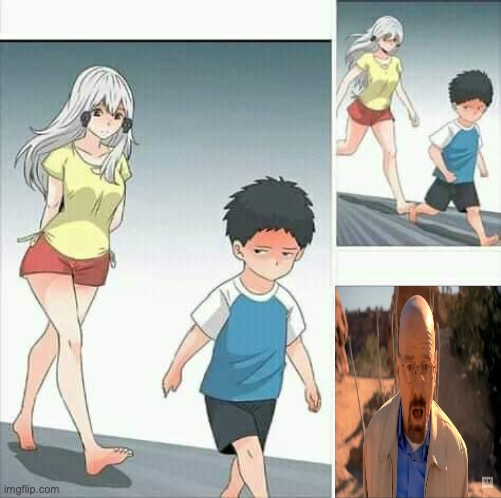 Typical Anime Meme | image tagged in anime boy running | made w/ Imgflip meme maker