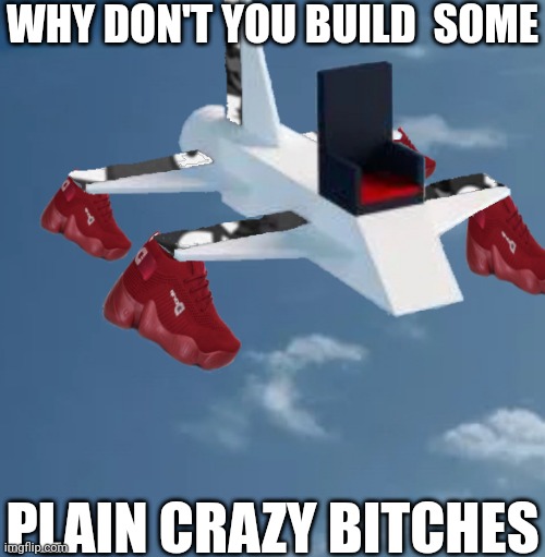 crazy | WHY DON'T YOU BUILD  SOME; PLAIN CRAZY BITCHES | image tagged in memes,funny,roblox | made w/ Imgflip meme maker
