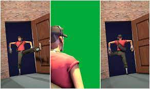 Scout entering and leaving room Blank Meme Template