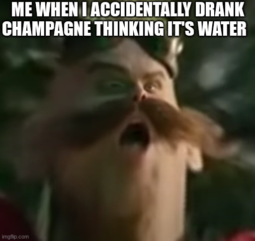 imagine being dumb...oh wait | ME WHEN I ACCIDENTALLY DRANK CHAMPAGNE THINKING IT'S WATER | image tagged in drinking | made w/ Imgflip meme maker