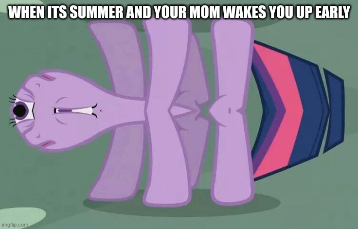 yes | WHEN ITS SUMMER AND YOUR MOM WAKES YOU UP EARLY | image tagged in mlp,my little pony | made w/ Imgflip meme maker