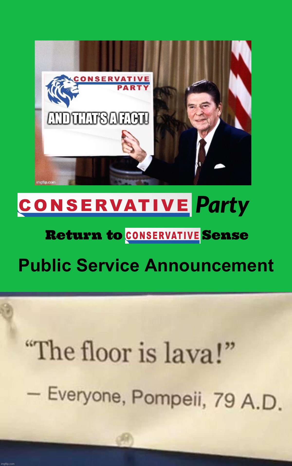 Foster #LavaAwareness by turning it into a fun game. | image tagged in the floor is lava,the,floor,is,lava,conservative party | made w/ Imgflip meme maker