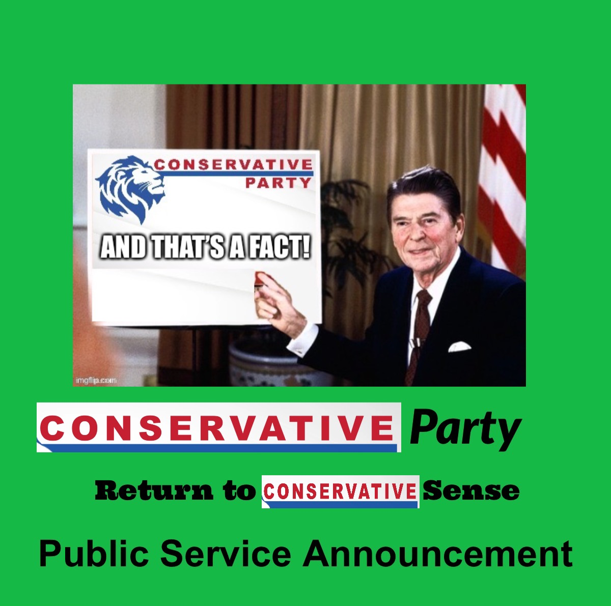 High Quality Conservative Party PSA Blank Meme Template