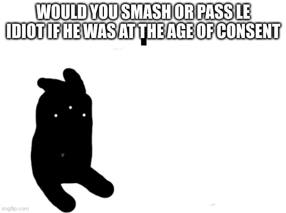 i | WOULD YOU SMASH OR PASS LE IDIOT IF HE WAS AT THE AGE OF CONSENT | image tagged in i | made w/ Imgflip meme maker