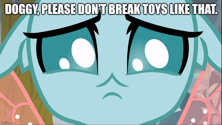Sad Ocellus (MLP) | DOGGY, PLEASE DON'T BREAK TOYS LIKE THAT. | image tagged in sad ocellus mlp | made w/ Imgflip meme maker