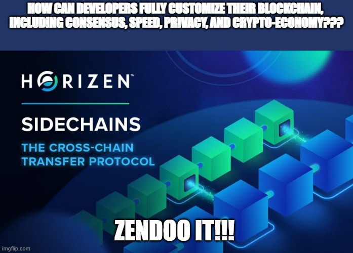 Horizen Zendoo IT | HOW CAN DEVELOPERS FULLY CUSTOMIZE THEIR BLOCKCHAIN, 
INCLUDING CONSENSUS, SPEED, PRIVACY, AND CRYPTO-ECONOMY??? ZENDOO IT!!! | image tagged in horizen,zen,zendoo | made w/ Imgflip meme maker