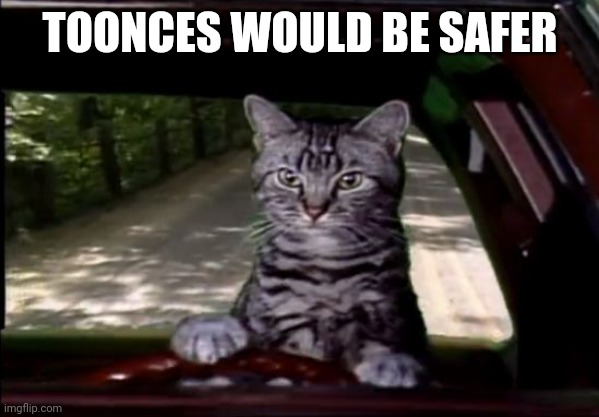 toonces | TOONCES WOULD BE SAFER | image tagged in toonces | made w/ Imgflip meme maker