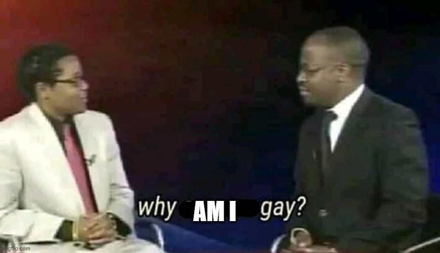 Why are you gay? | AM I | image tagged in why are you gay | made w/ Imgflip meme maker
