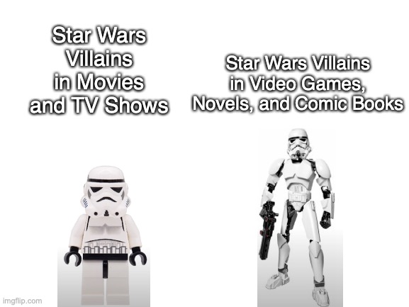 ah | Star Wars Villains in Video Games, Novels, and Comic Books; Star Wars Villains in Movies and TV Shows | image tagged in blank white template | made w/ Imgflip meme maker