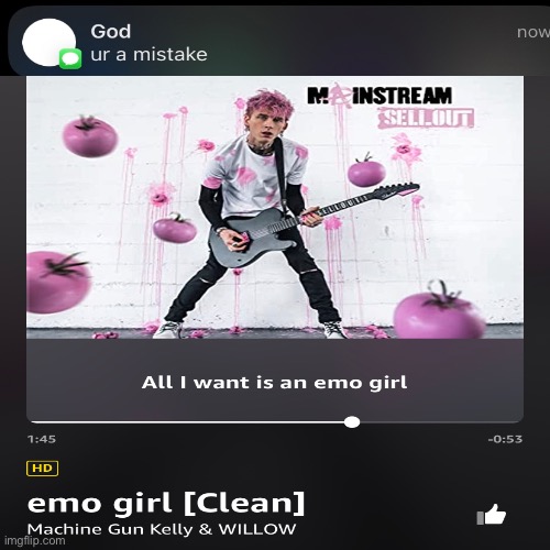 I FELL IN LOVE WITH A EMO GIRL | image tagged in emo girl,mgk,idk,ur a mistake,why do we exist | made w/ Imgflip meme maker