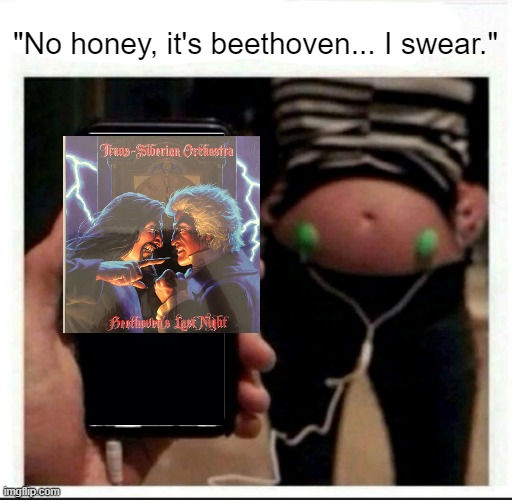 I told her it was Mozart | "No honey, it's beethoven... I swear." | image tagged in i told her it was mozart | made w/ Imgflip meme maker