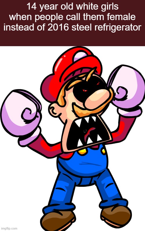 14 year old white girls when people call them female instead of 2016 steel refrigerator | made w/ Imgflip meme maker