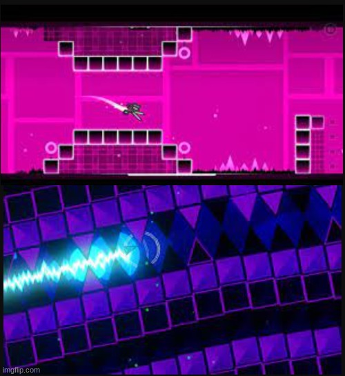 Geometry dash Noob When... | image tagged in geometry dash | made w/ Imgflip meme maker