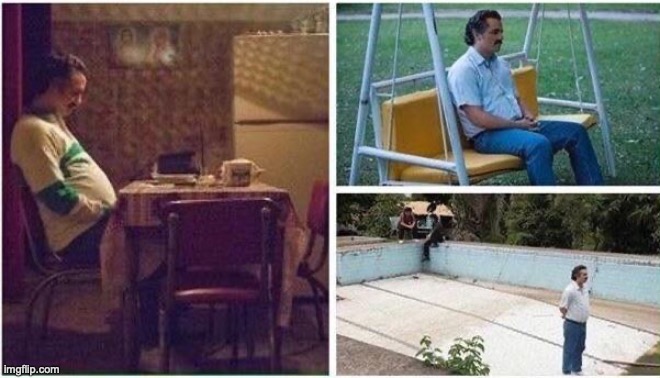 Lonely Pablo | image tagged in lonely pablo | made w/ Imgflip meme maker