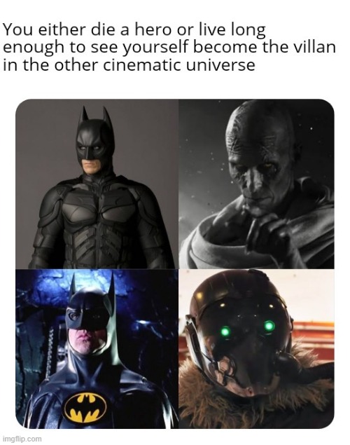 Crossovers | image tagged in batman,marvel | made w/ Imgflip meme maker