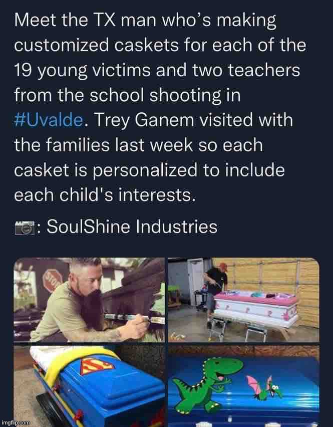 Troll of the Day: School shooters & their enablers. | image tagged in uvalde shooting coffins | made w/ Imgflip meme maker