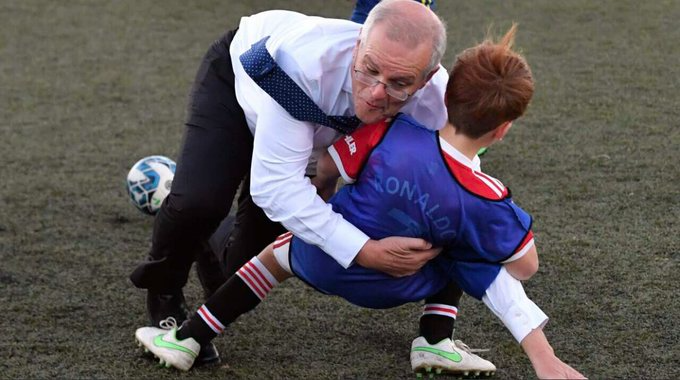 Morrison tackling a kid Blank Meme Template