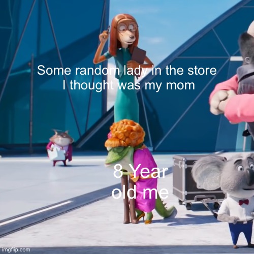 We all did this | Some random lady in the store
 I thought was my mom; 8 Year old me | image tagged in funny,memes,animals,relatable,fun | made w/ Imgflip meme maker