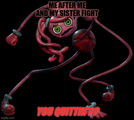 me after a fight | ME AFTER ME AND MY SISTER FIGHT; YOU QUITTIN'?? | image tagged in idk | made w/ Imgflip meme maker